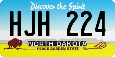 ND license plate HJH224