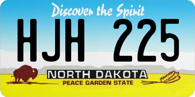 ND license plate HJH225