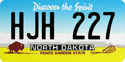 ND license plate HJH227