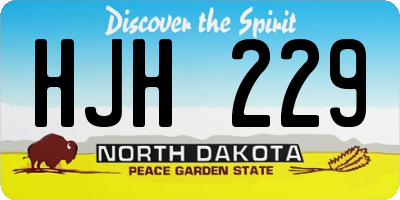 ND license plate HJH229