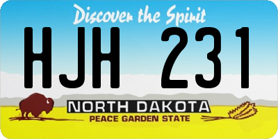 ND license plate HJH231