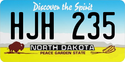 ND license plate HJH235