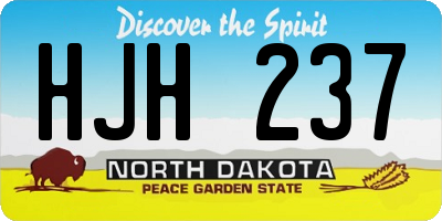 ND license plate HJH237