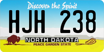 ND license plate HJH238