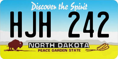 ND license plate HJH242