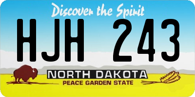 ND license plate HJH243