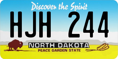 ND license plate HJH244