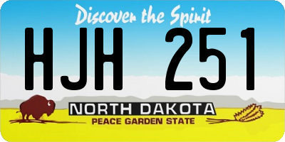 ND license plate HJH251