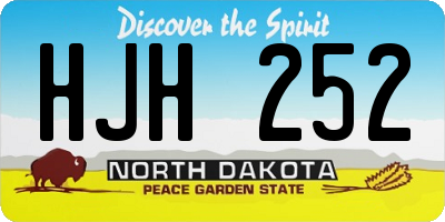ND license plate HJH252