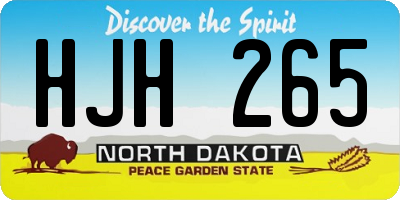 ND license plate HJH265