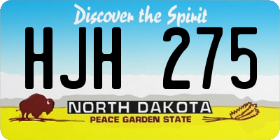 ND license plate HJH275