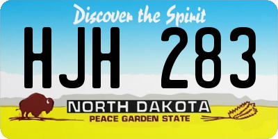 ND license plate HJH283