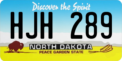 ND license plate HJH289