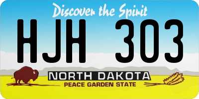 ND license plate HJH303