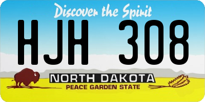 ND license plate HJH308