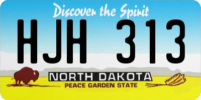 ND license plate HJH313