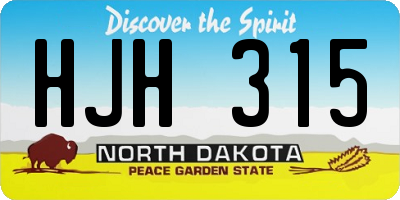 ND license plate HJH315