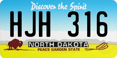 ND license plate HJH316