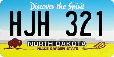 ND license plate HJH321