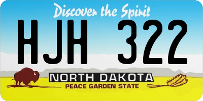 ND license plate HJH322