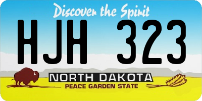 ND license plate HJH323