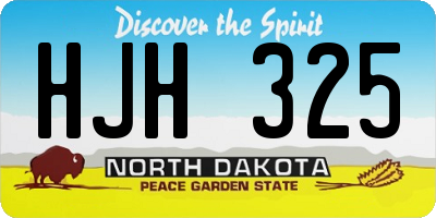 ND license plate HJH325