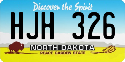 ND license plate HJH326