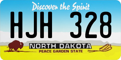 ND license plate HJH328