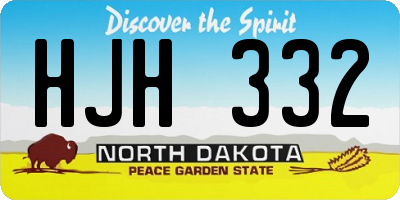 ND license plate HJH332