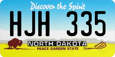 ND license plate HJH335