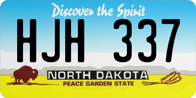 ND license plate HJH337