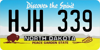 ND license plate HJH339