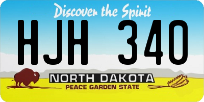 ND license plate HJH340