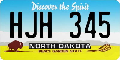 ND license plate HJH345