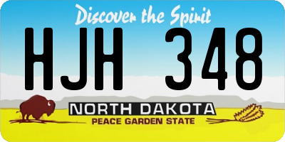 ND license plate HJH348