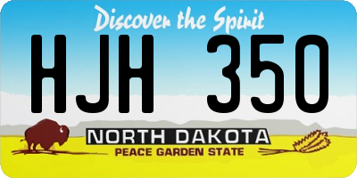 ND license plate HJH350