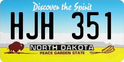 ND license plate HJH351