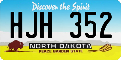 ND license plate HJH352