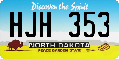 ND license plate HJH353