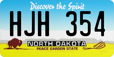 ND license plate HJH354