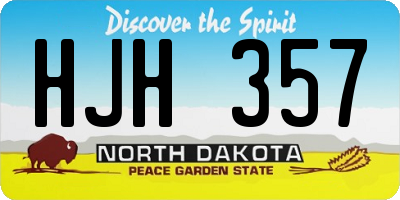 ND license plate HJH357