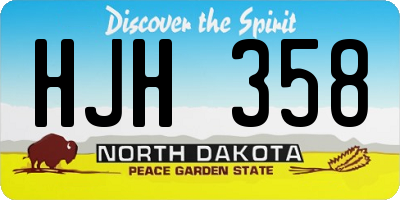 ND license plate HJH358