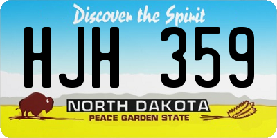 ND license plate HJH359