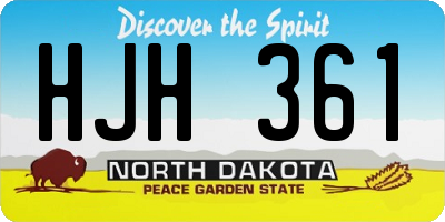 ND license plate HJH361