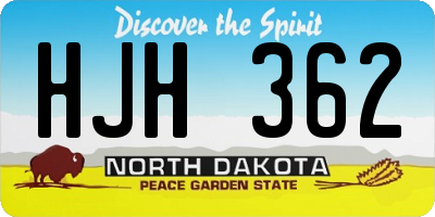 ND license plate HJH362