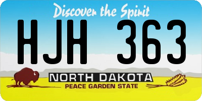 ND license plate HJH363