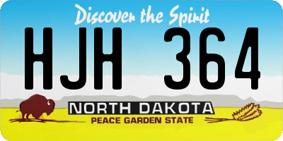 ND license plate HJH364