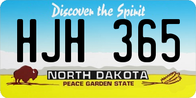 ND license plate HJH365