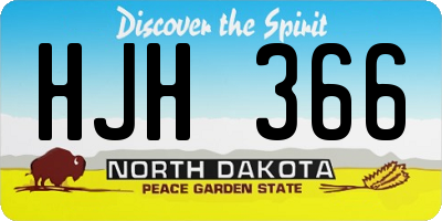 ND license plate HJH366