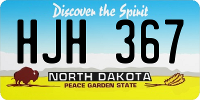 ND license plate HJH367